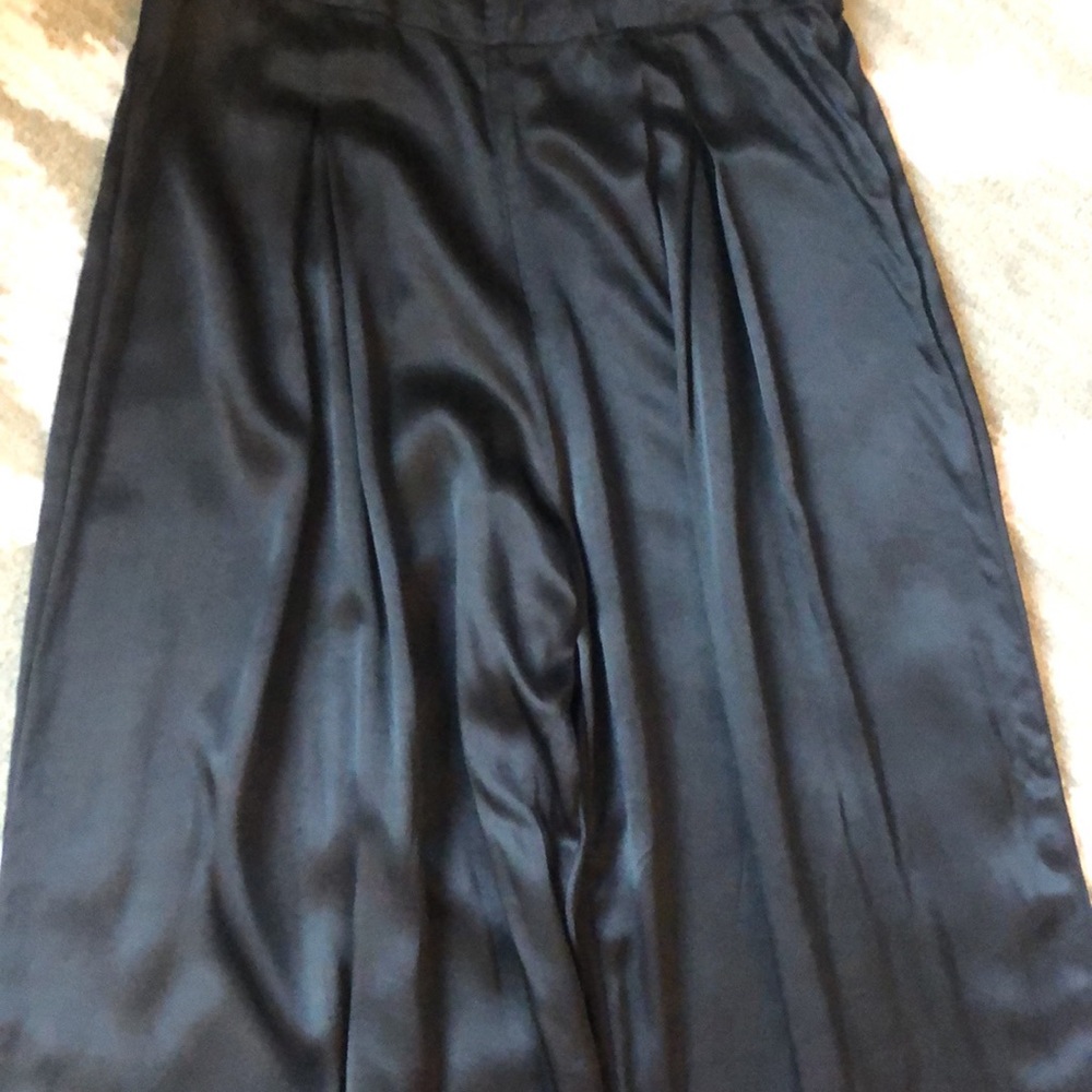 Tina&Jo Black Satin Palazzo Pants Medium - image 2